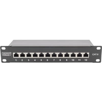 Digitus DN-91612S 12 Port Netzwerk-Patchpanel 254mm (10") CAT 6 1 HE Bestückt Digitus DN-91612S 12 Port Netzwerk-Patchpanel 254mm (10") CAT 6 1 HE Bestückt