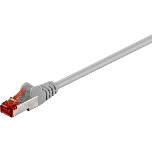 Goobay RJ45 Câble réseau, câble patch CAT 6 S/FTP 5.00 m gris avec cliquet d'encastrement