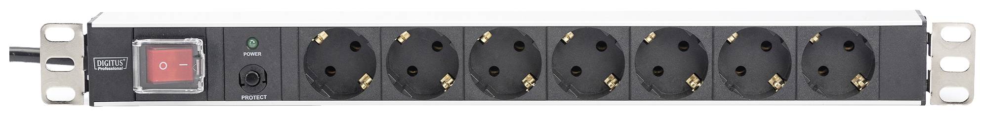 Digitus DN-19 PDU-7SO 19 Zoll Netzwerkschrank-Steckdosenleiste Schutzkontaktsteckdose Überspannungsschutz