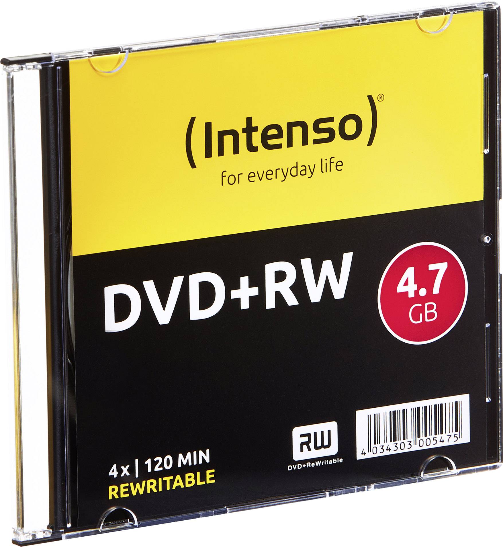 Intenso 4211632 DVD+RW Rohling 4.7GB 10 St. Slimcase Wiederbeschreibbar