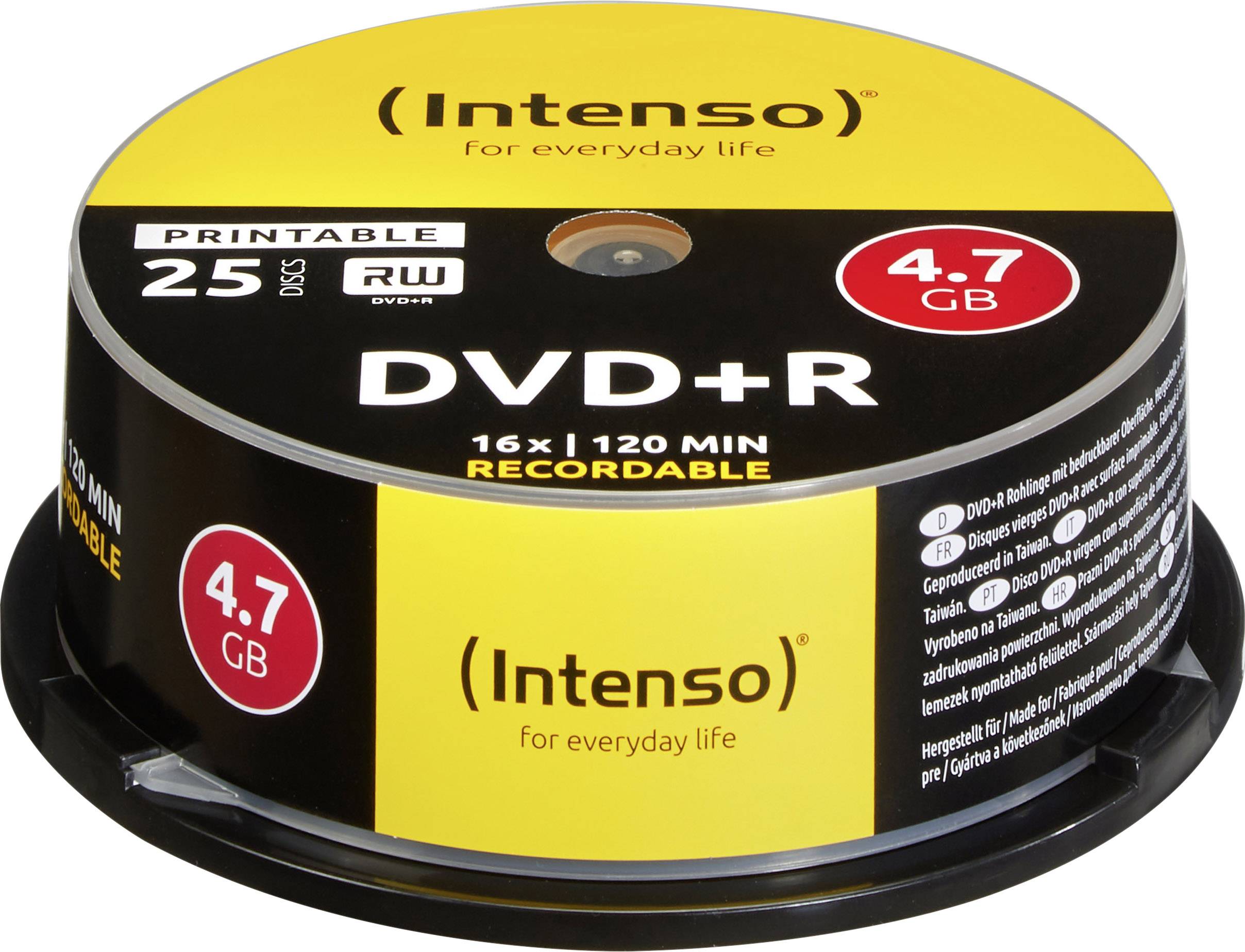 Intenso 4811154 DVD+R Rohling 4.7GB 25 St. Spindel Bedruckbar