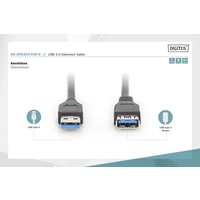 Digitus USB-Kabel USB 3.2 Gen1 (USB 3.0 / USB 3.1 Gen1) USB-A Stecker, USB-A Buchse 3.00m Schwarz AK-300203-030-S Digitus USB-Kabel USB 3.2 Gen1 (USB 3.0 / USB 3.1 Gen1) USB-A Stecker, USB-A Buchse 3.00m Schwarz AK-300203-030-S