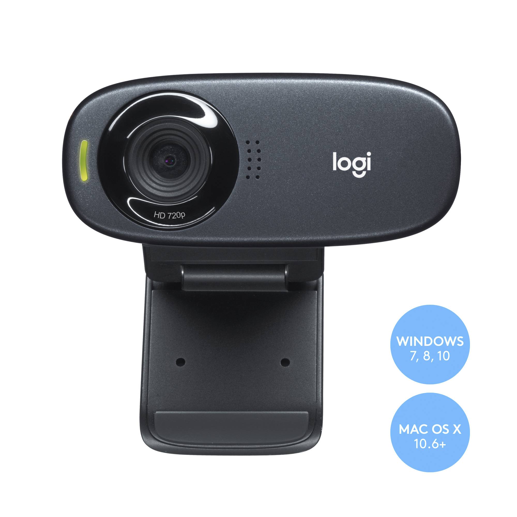 Logitech C310 HD-Webcam 1280 x 720 Pixel Standfuß, Klemm-Halterung