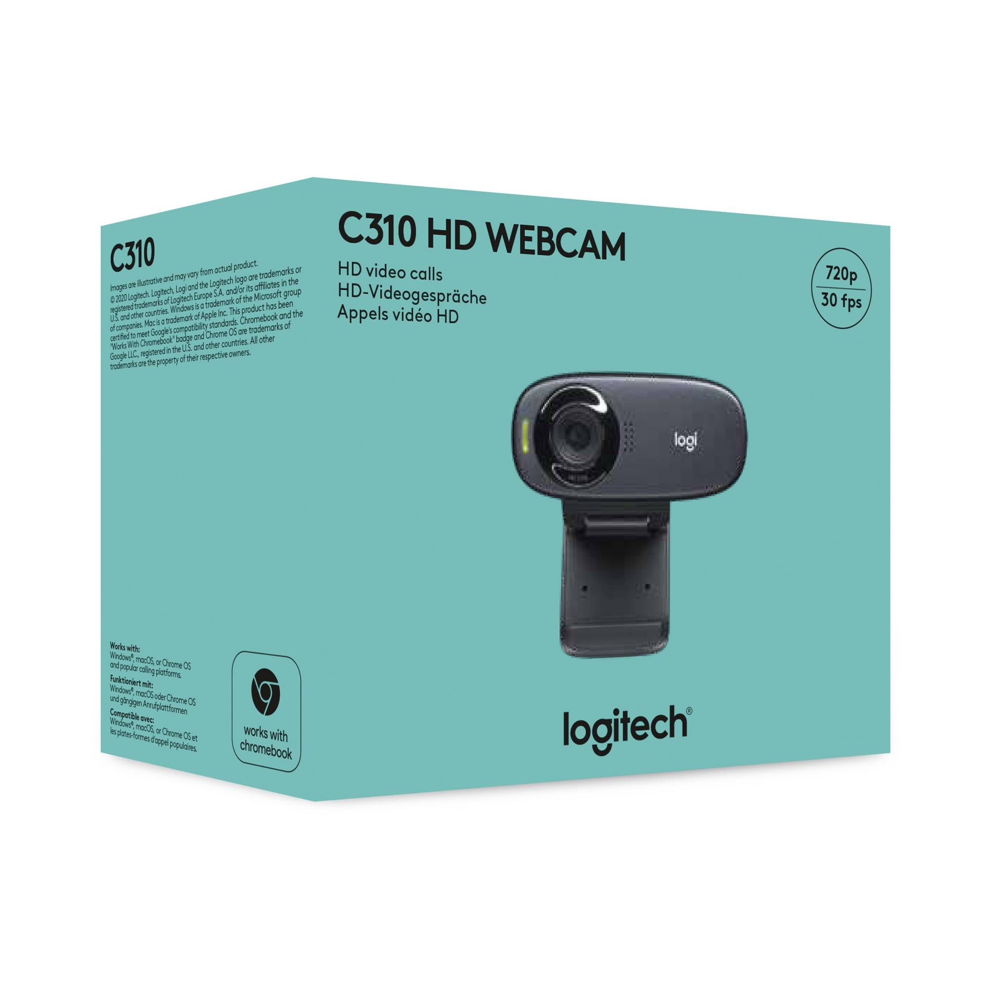 Logitech C310 HD-Webcam 1280 x 720 Pixel Standfuß, Klemm-Halterung