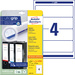 Avery-Zweckform Etiquette pour classeur L4761-25 61 x 192 mm papier blanc fixation permanente 120 pc(s)