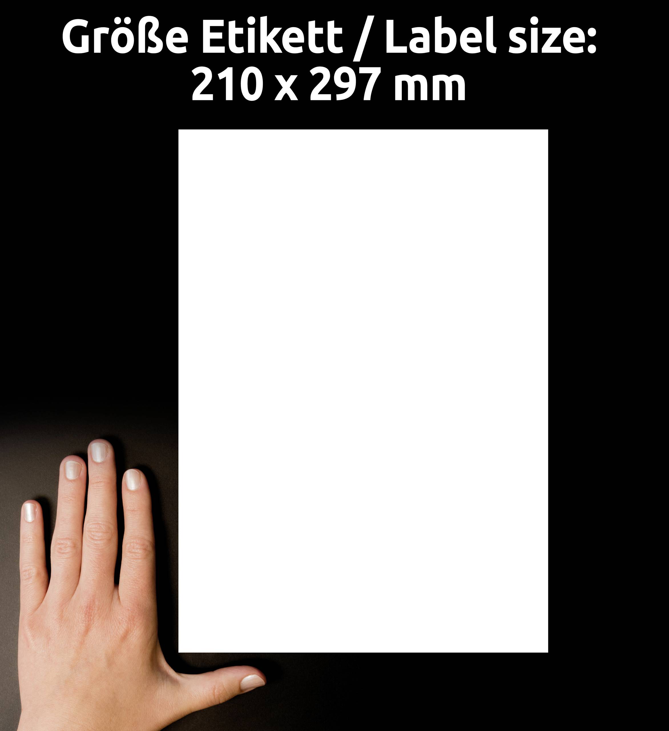 Avery-Zweckform 3478 Universal-Etiketten 210 x 297 mm Papier Weiß 100 St. Permanent haftend Tintenstrahldrucker, Laserdrucker, Farblaserdrucker