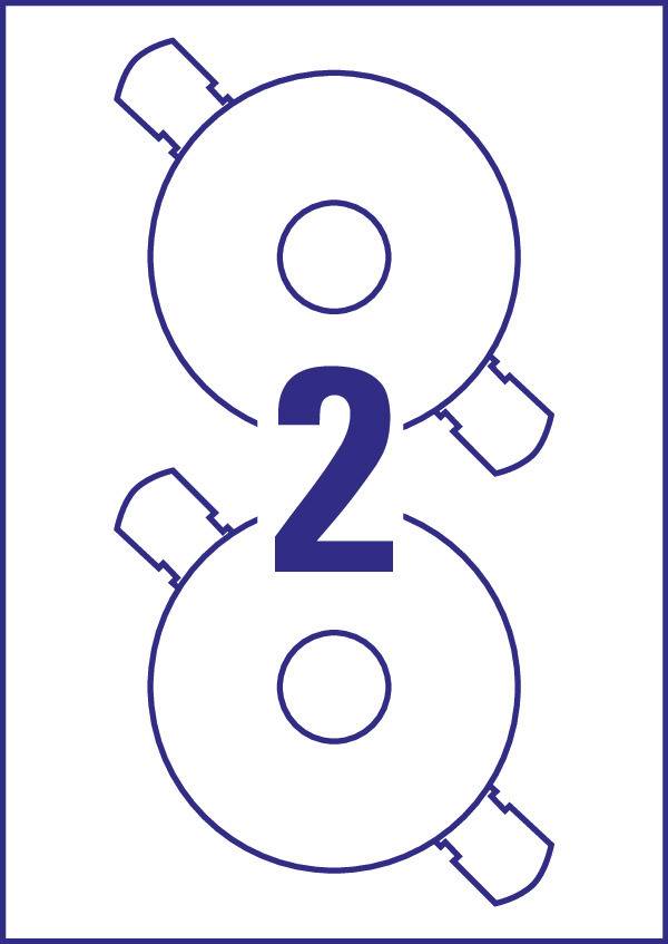 Avery-Zweckform L6015-25 CD-Etiketten Ø 117mm Papier Weiß 50 St. Permanent haftend Tintenstrahldrucker, Laserdrucker