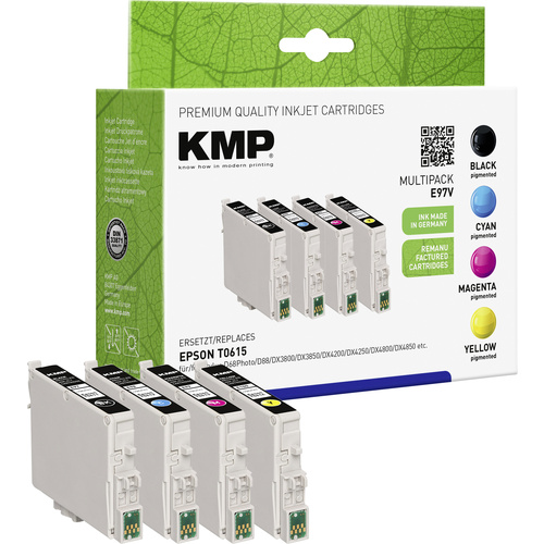 KMP Tinte ersetzt Epson T0611, T0612, T0613, T0614 Kompatibel Kombi-Pack Schwarz, Cyan, Magenta, Gelb E97V 1603,0005
