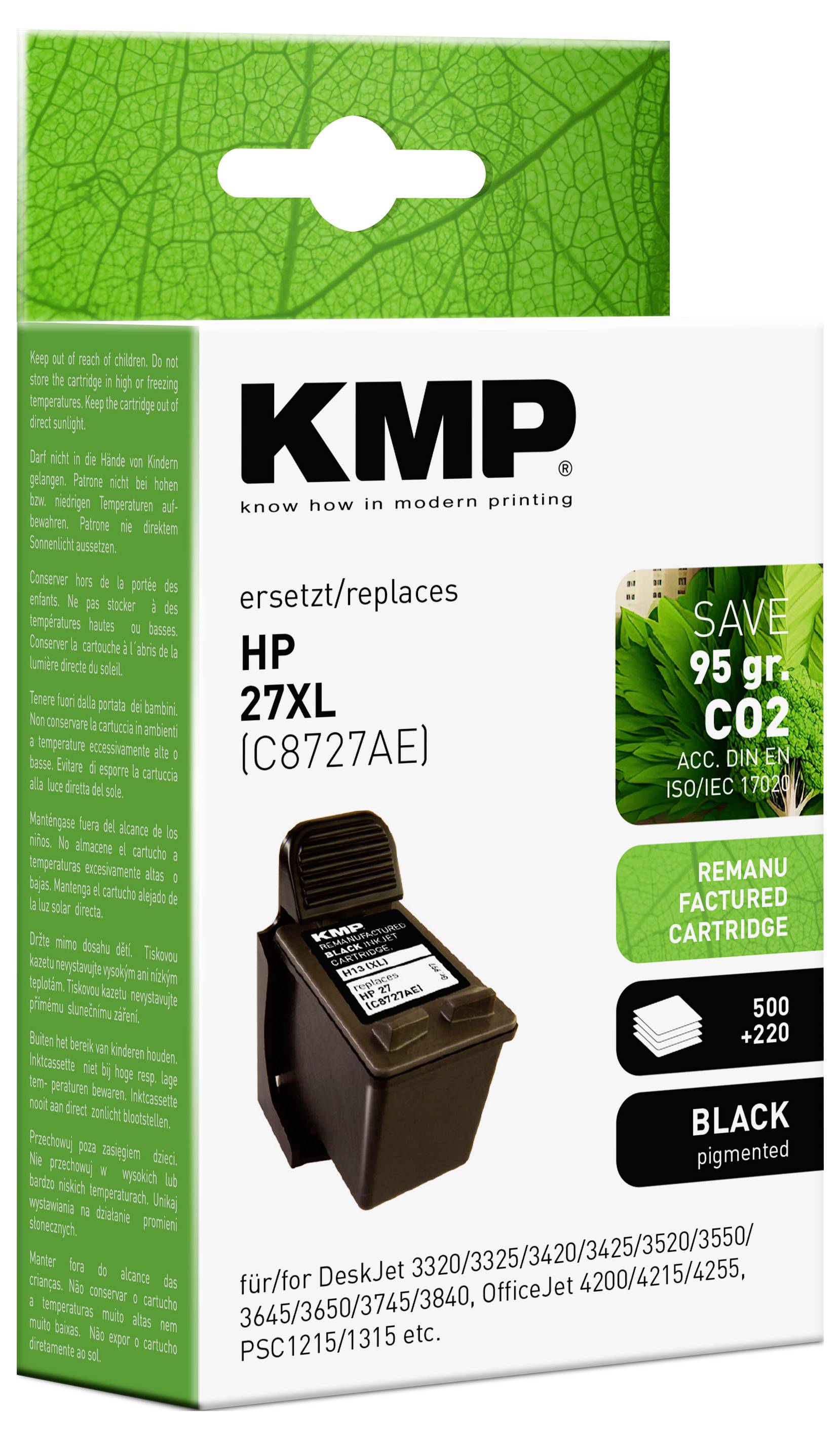 KMP Druckerpatrone ersetzt HP 27, C8727AE Kompatibel Schwarz H13 0997,4271