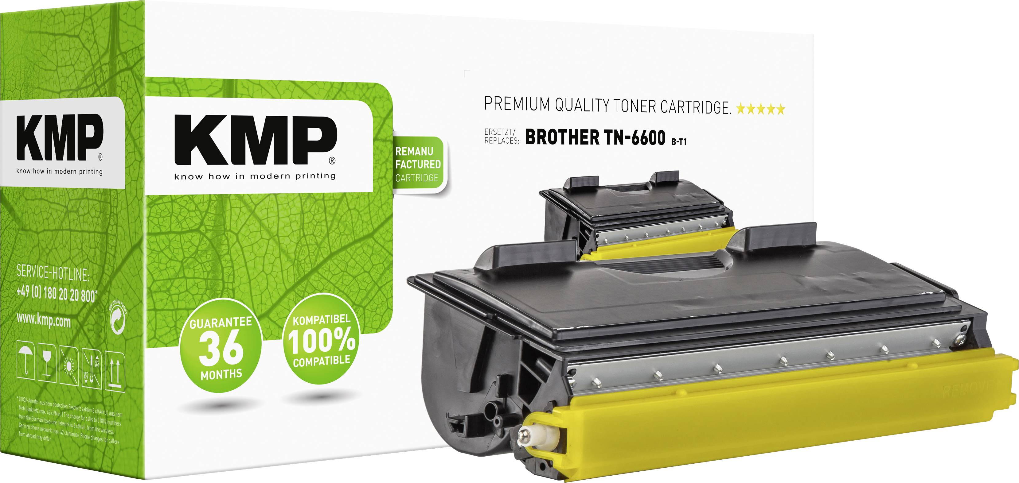 KMP Tonerkassette ersetzt Brother TN-6600, TN6600 Kompatibel Schwarz 6000 Seiten B-T1