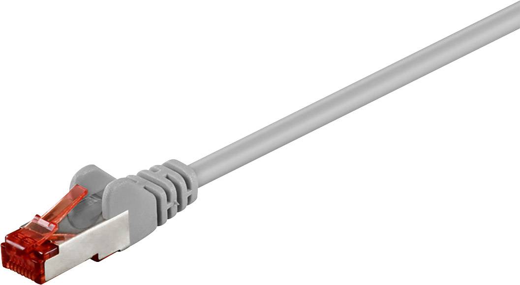 Goobay 50887 CAT 6 Netzwerkkabel RJ45 Stecker Kupferleiter halogenfrei Ethernet LAN Kabel S/FTP Schirmung Grau, 2.00 m