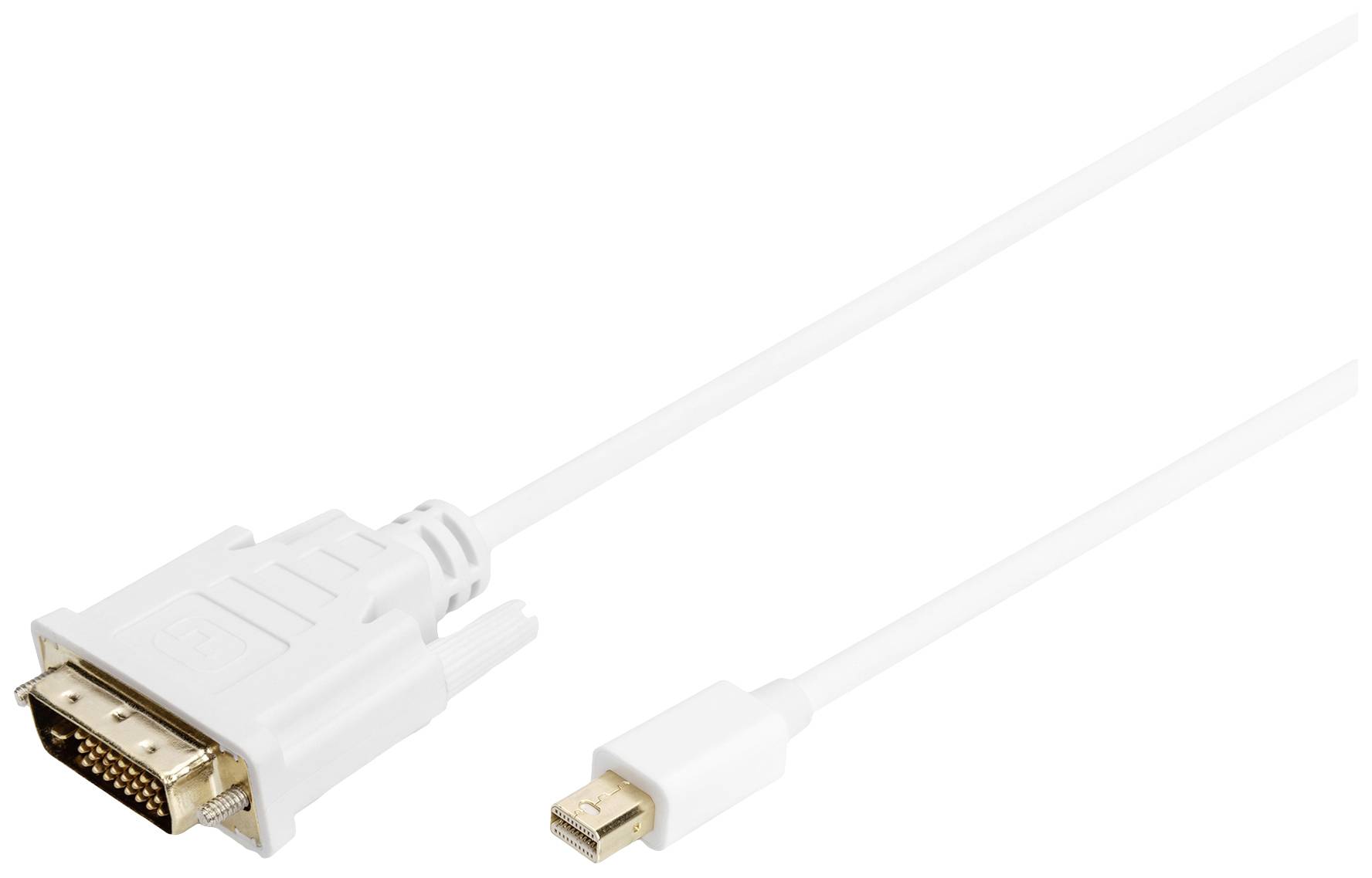 Digitus Mini-DisplayPort / DVI Adapterkabel Mini DisplayPort Stecker, DVI-D 24+1pol. Stecker 1.00m Weiß AK-340305-010-W