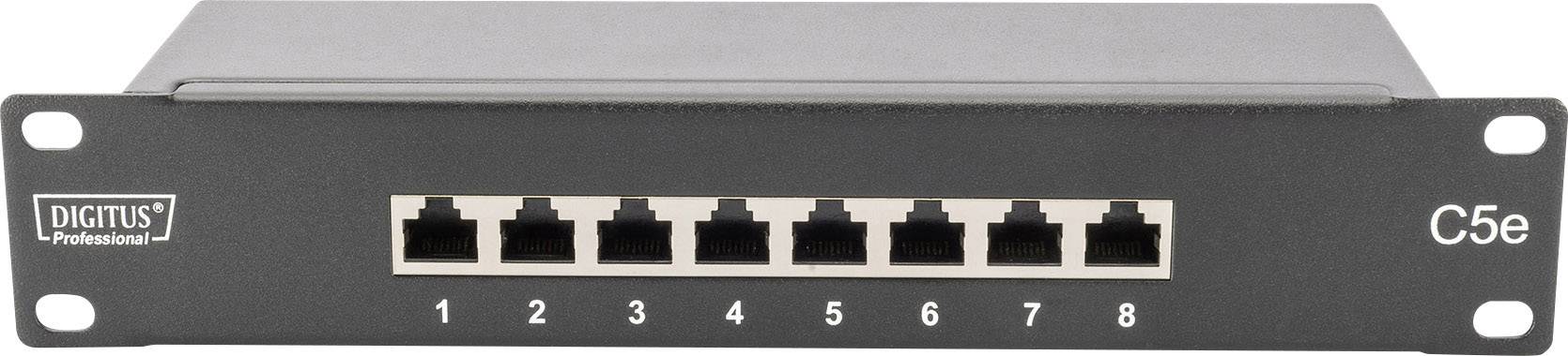 Digitus DN-91508S 8 Port Netzwerk-Patchpanel 254mm (10") CAT 5e 1 HE