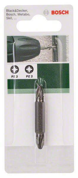 'Bosch' Schraubendrehereinsatz-Set, PZ 2 Doppelbit, geeignet für Black&Decker, Bosch und andere Marken, in Verpackung.