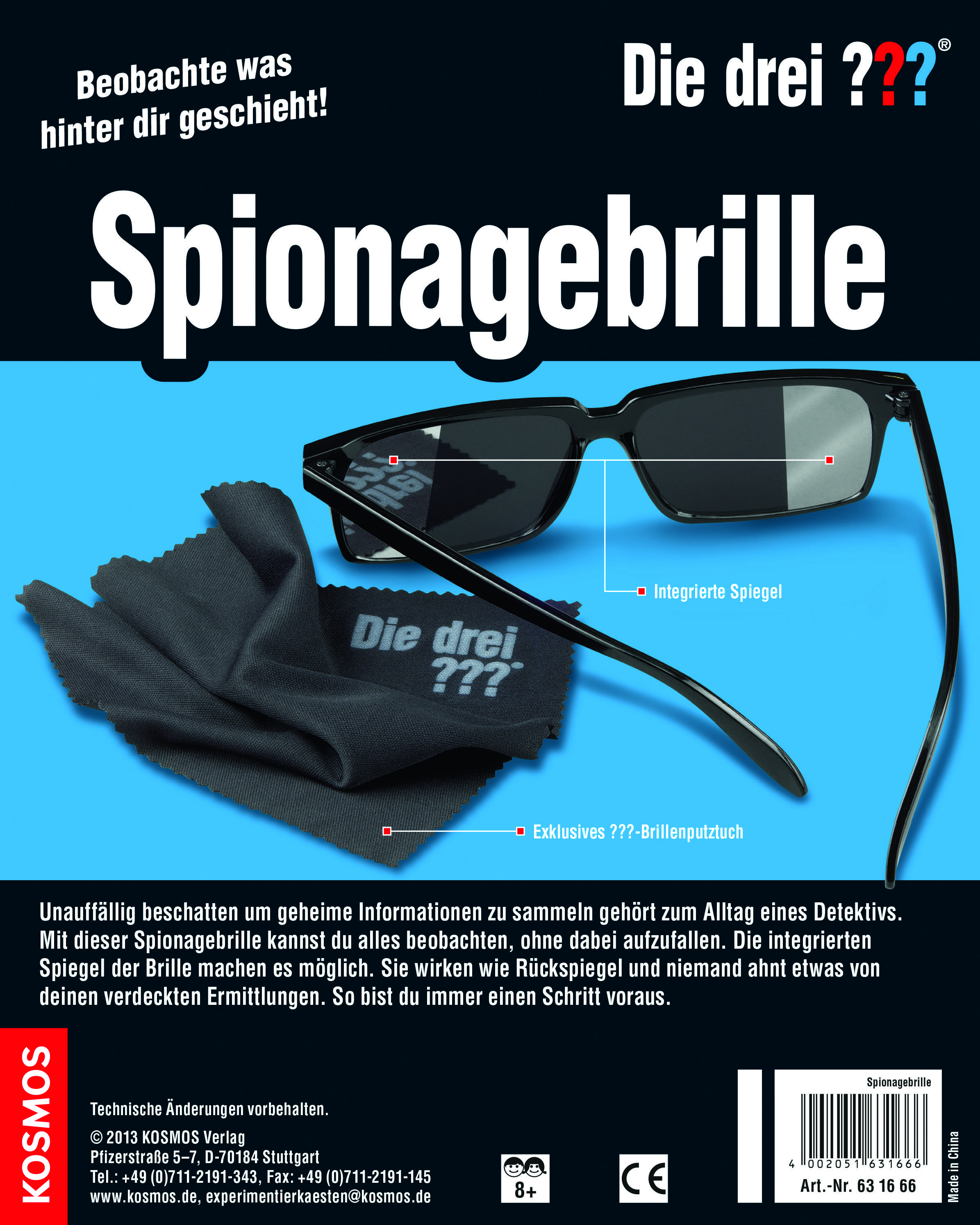 Kosmos 631666 Die drei ??? - Spionage-Brille Detektiv & Zauberkästen Experimentierkasten ab 8 Jahre