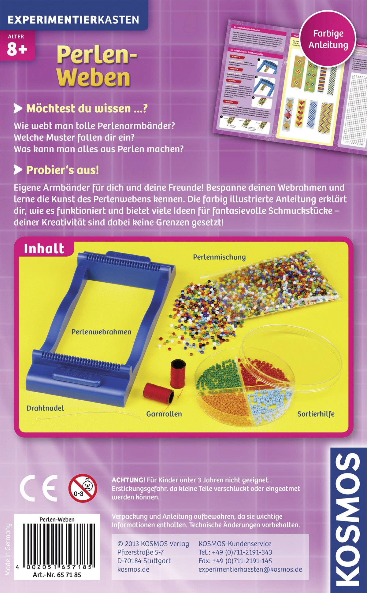 Kosmos 657185 Perlen Weben Basteln Experimentierkasten ab 8 Jahre