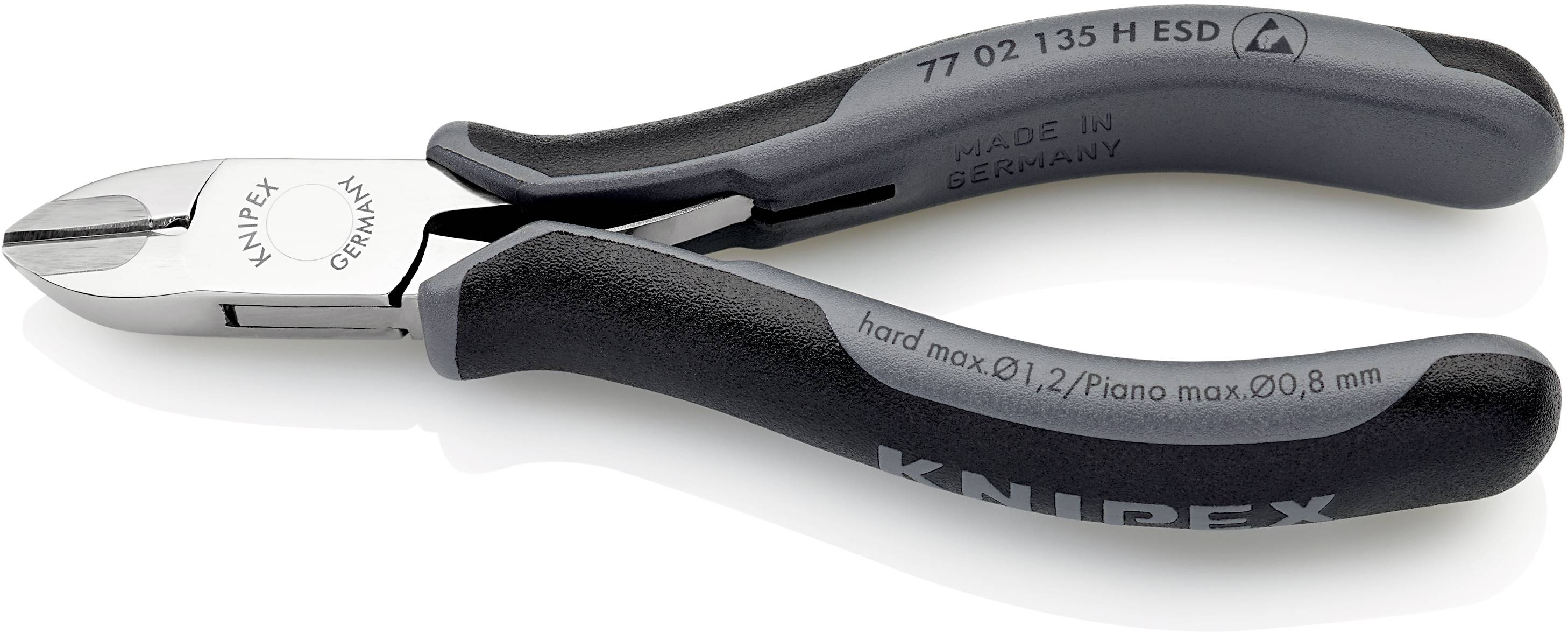 Knipex 77 02 135 H ESD ESD Seitenschneider mit Facette 135 mm