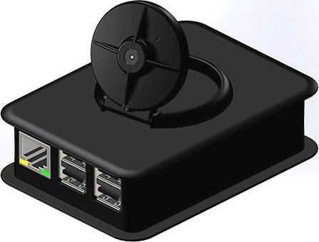 Ein schwarzes, rechteckiges Elektronikgerät mit mehreren USB-Ports an der Seite und einem runden, flachen Aufsatz oben.