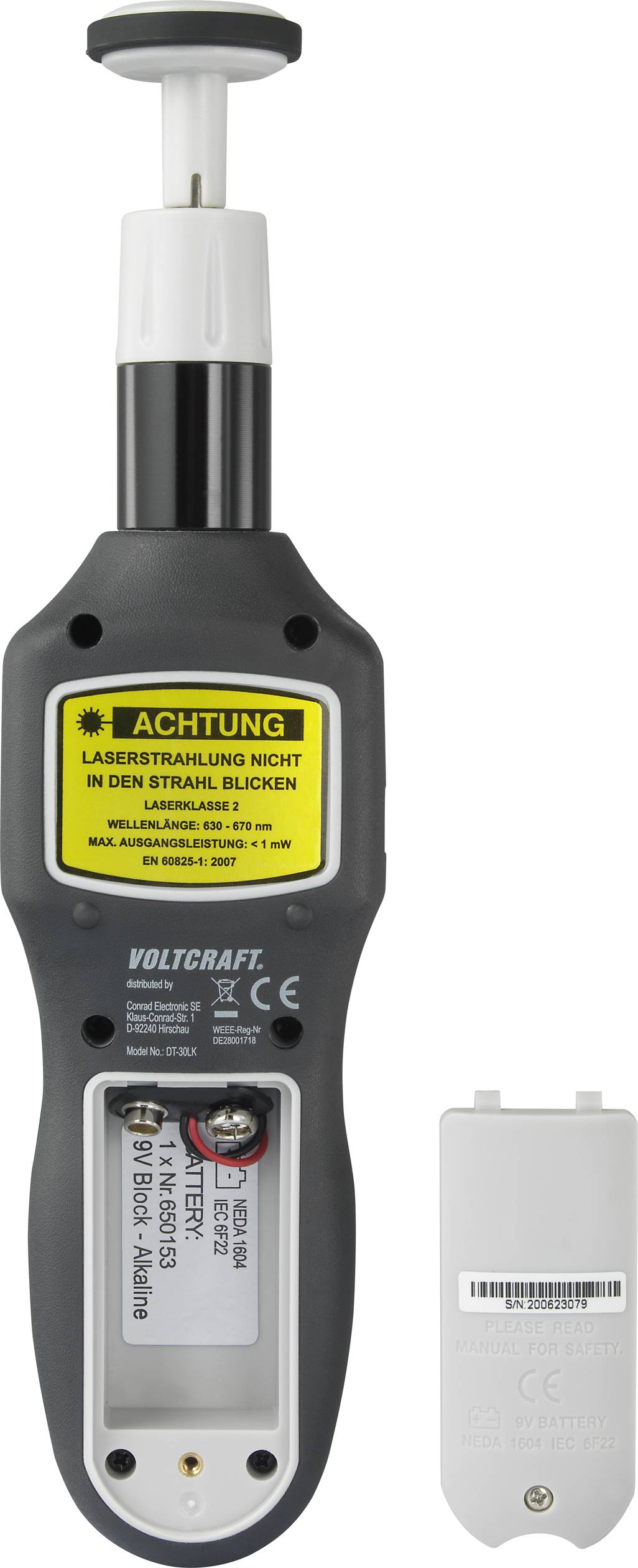 VOLTCRAFT DT-30LK Drehzahlmesser mechanisch, optisch 2 - 20000 U/min