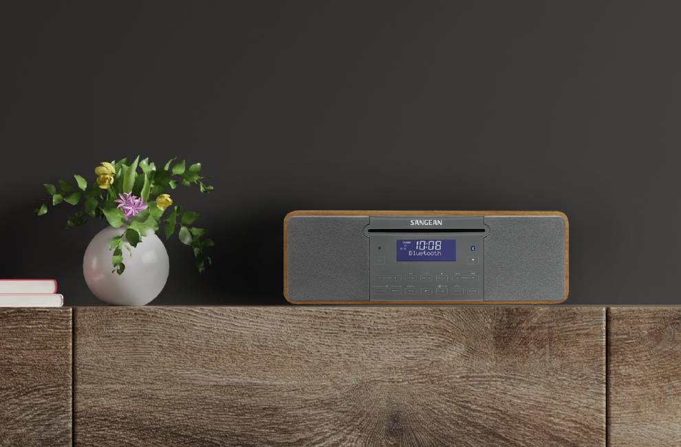 Sangean DDR-47 BT Tischradio DAB+, UKW AUX, CD, SD, USB Holz