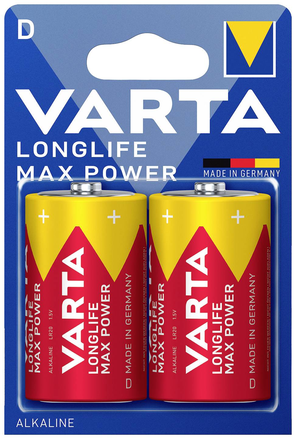 Varta LONGLIFE Max Power D Bli 2 Mono (D)-Batterie Alkali-Mangan 16500 mAh 1.5V 2St.