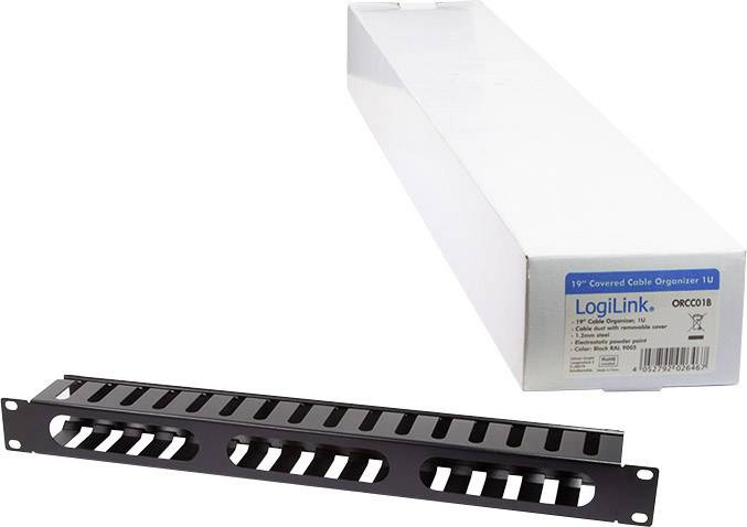 LogiLink ORCC01B 19 Zoll Netzwerkschrank-Kabelführung 1 HE Schwarz