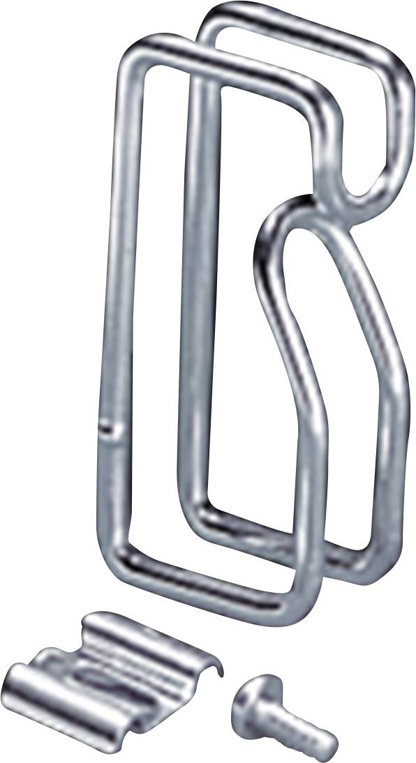 S-förmiger Metallhaken mit Öffnung, abgestufter Halterung und Befestigungsschraube, geeignet für verschiedene Anhängeanwendungen.