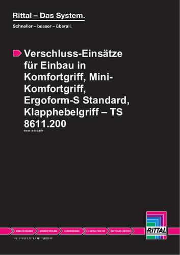 Rittal TS 8611.200 Verschlusseinsatz Druckknopf- und Sicherheits-Einsatz Metall 1St.