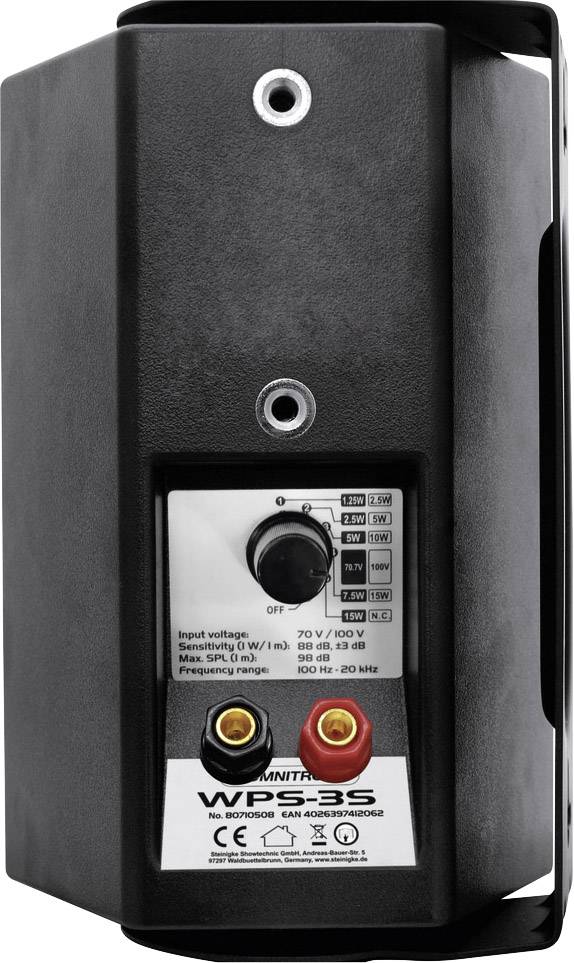 Omnitronic WPS-3S ELA-Wandlautsprecher 15W Schwarz 1St.