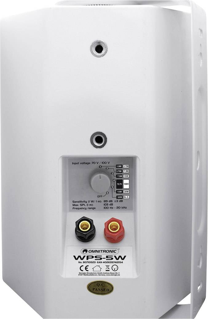 Omnitronic WPS-5W ELA ELA-Wandlautsprecher 30W Schwarz 1St.