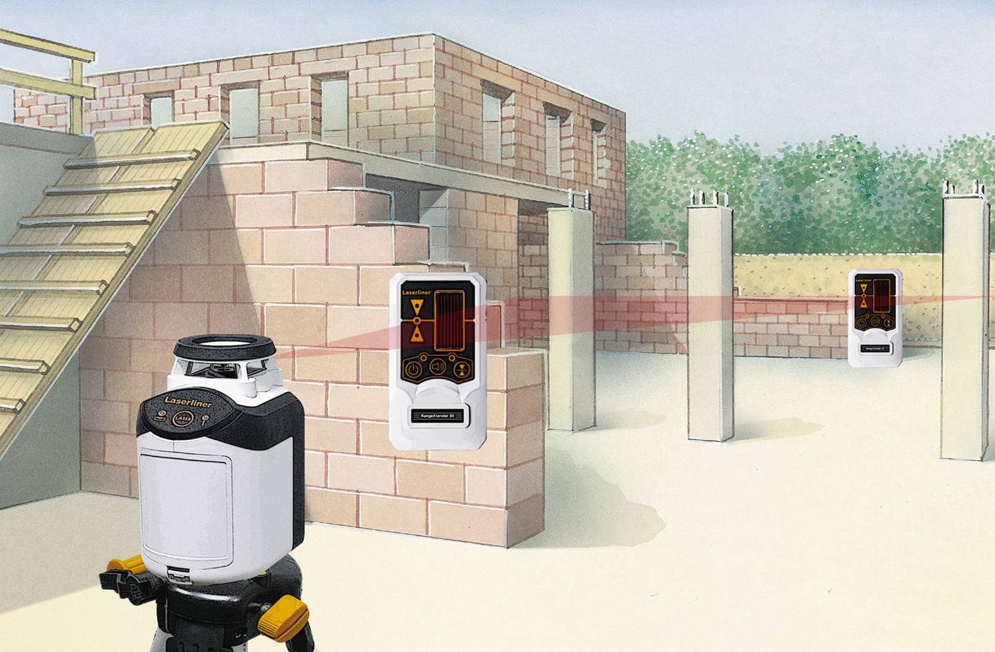 Laserliner SmartLine-Laser 360° Bonus Set Kreuzlinienlaser selbstnivellierend, inkl. Stativ Reichweite (max.): 20 m