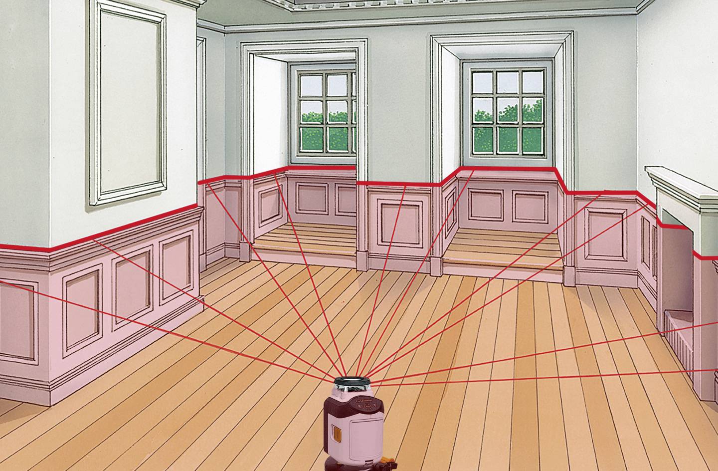 Laserliner SmartLine-Laser 360° Bonus Set Kreuzlinienlaser selbstnivellierend, inkl. Stativ Reichweite (max.): 20 m