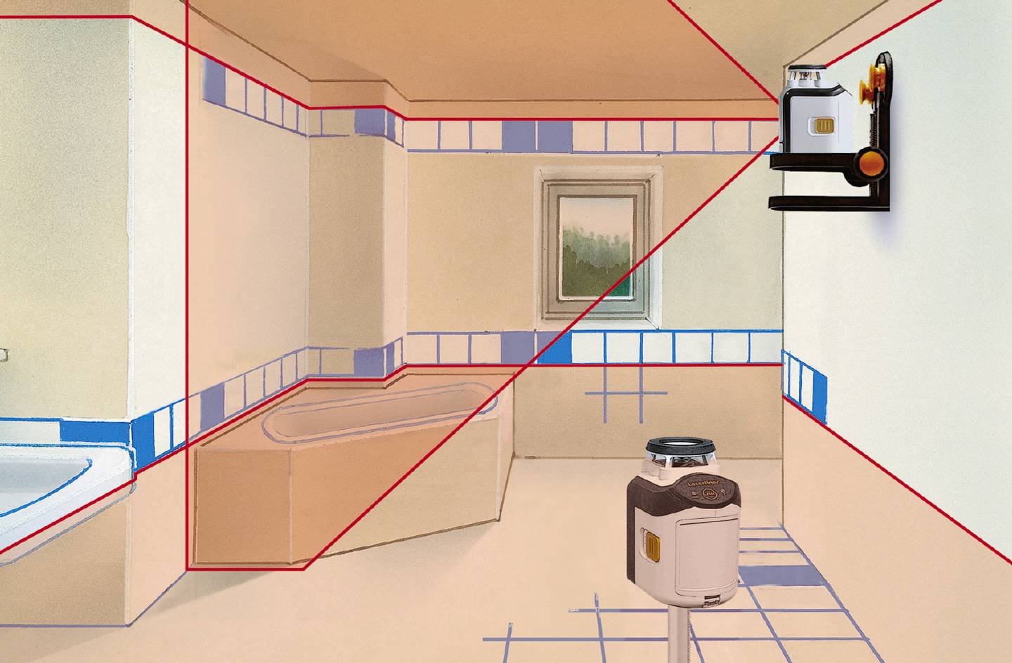 Laserliner SmartLine-Laser 360° Bonus Set Kreuzlinienlaser selbstnivellierend, inkl. Stativ Reichweite (max.): 20 m