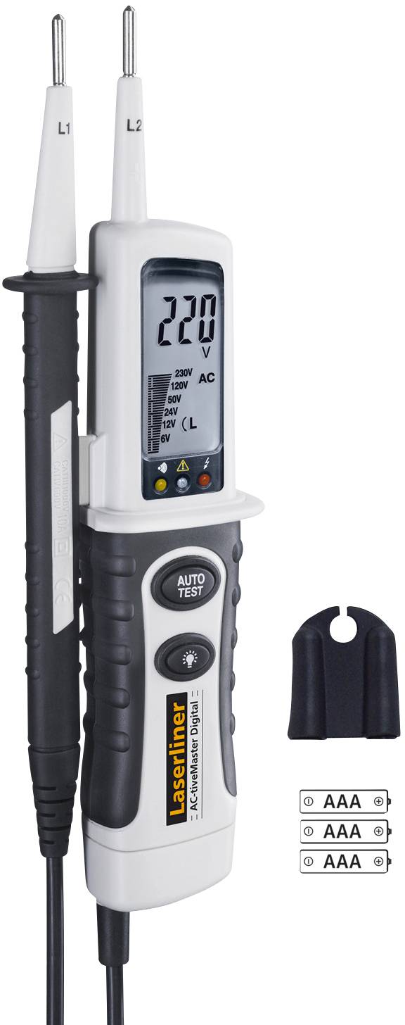 Laserliner AC-tiveMaster Digital Zweipoliger Spannungsprüfer CAT III 1000 V, CAT IV 600 V LCD, LED
