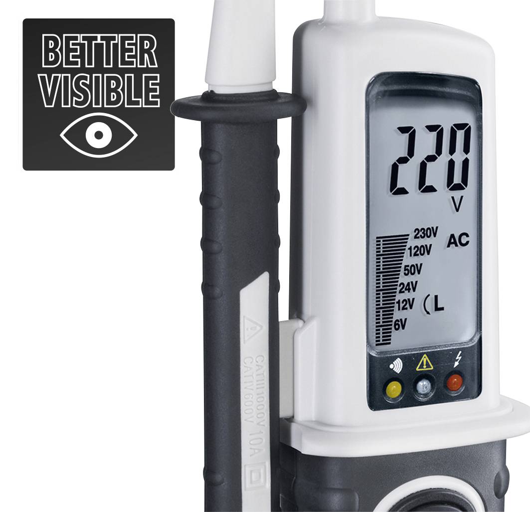 Laserliner AC-tiveMaster Digital Zweipoliger Spannungsprüfer CAT III 1000 V, CAT IV 600 V LCD, LED
