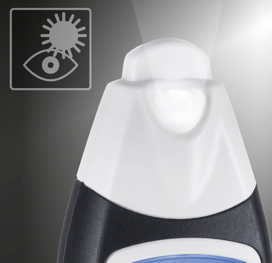 Flasche mit Augenspülung, dargestellt mit Symbol eines Auges. Verwendet zur schnellen Reaktion bei Augenkontakt mit Chemikalien.