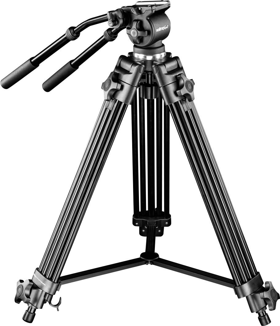 Walimex Pro EI-717 Dreibeinstativ 1/4 Zoll, 3/8 Zoll Arbeitshöhe=64 - 133cm Schwarz inkl. Tasche