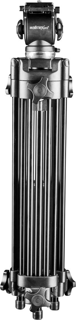 Walimex Pro EI-717 Dreibeinstativ 1/4 Zoll, 3/8 Zoll Arbeitshöhe=64 - 133cm Schwarz inkl. Tasche