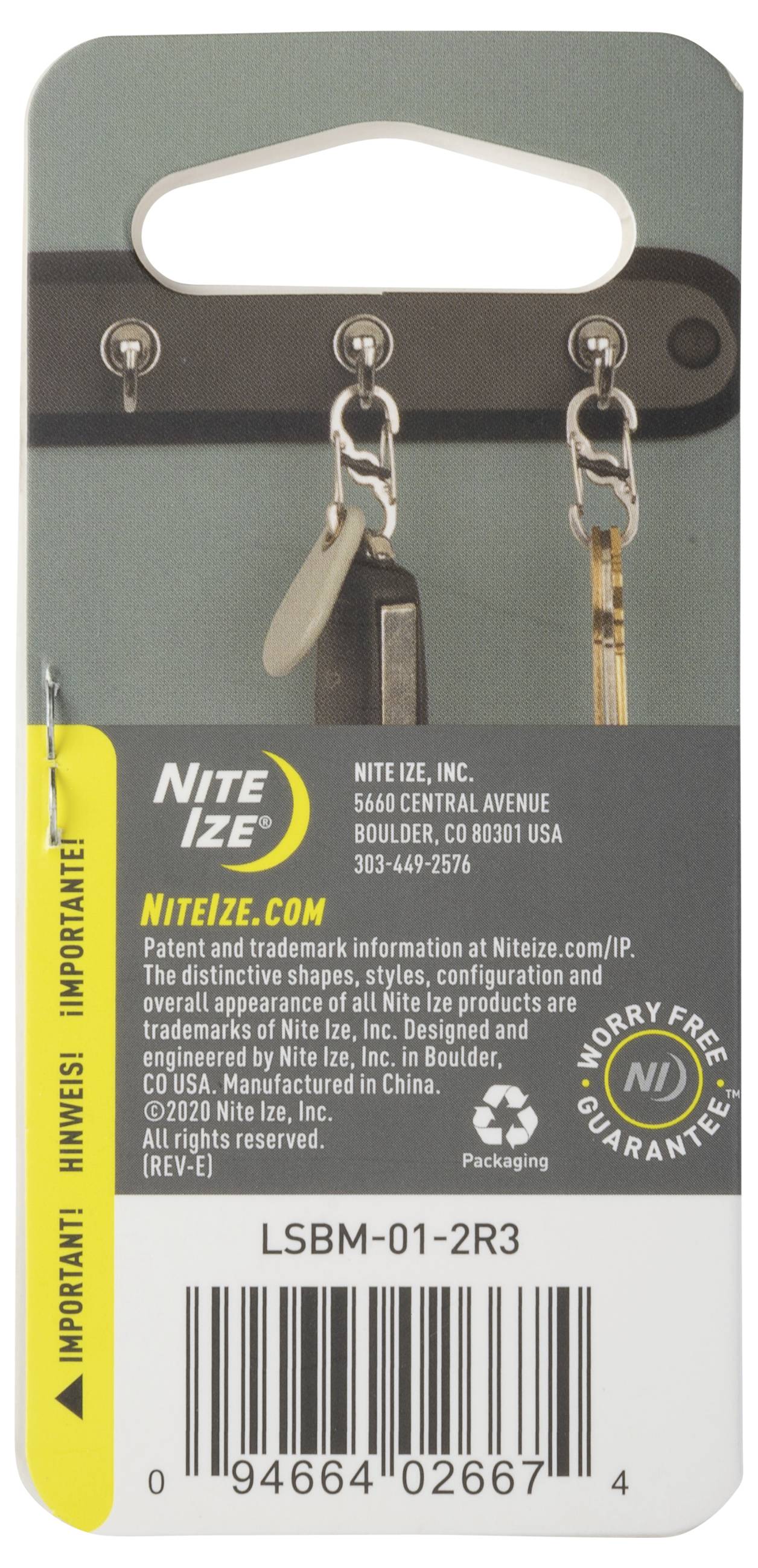 NITE Ize NI-LSBM-01-2R3 Karabiner MicroLock S-Biner 2 35 mm x 15 mm x 7 mm 2 St.