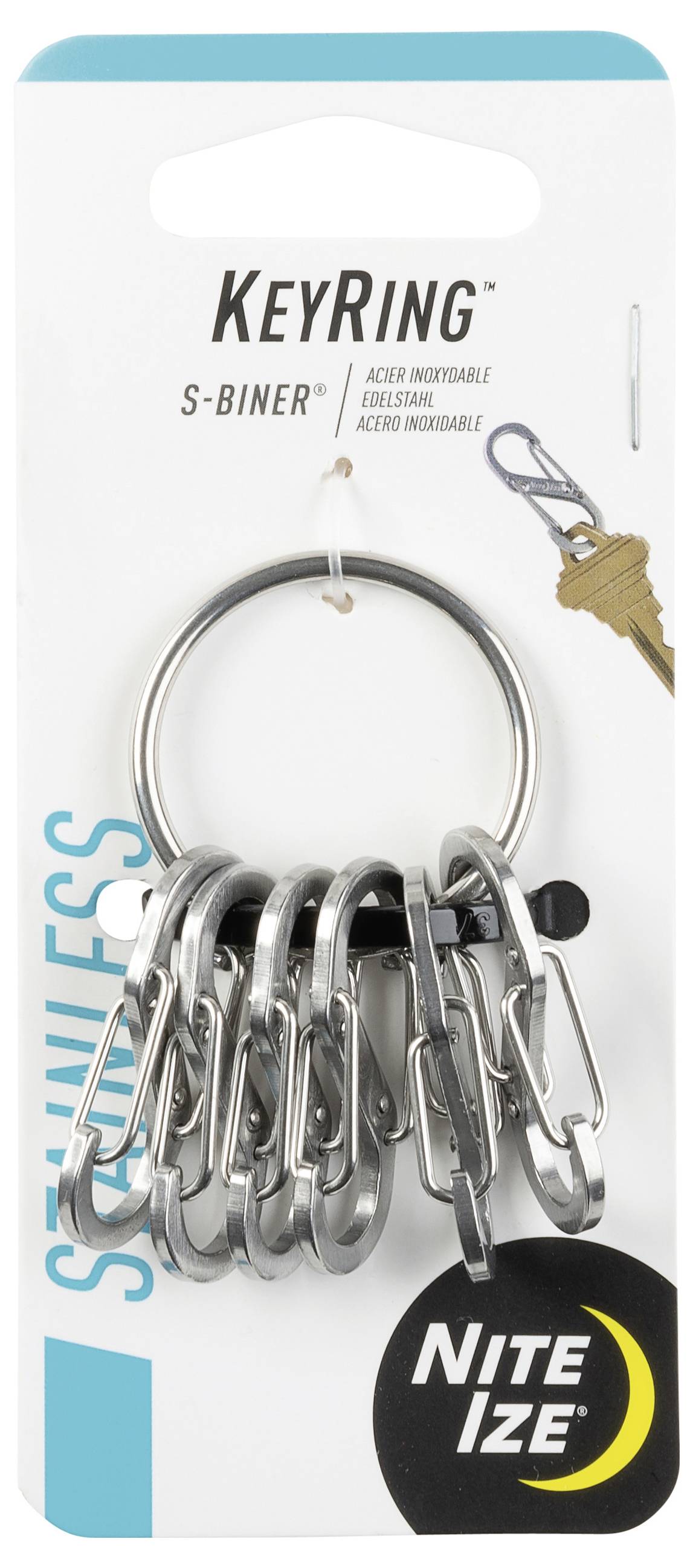 NITE Ize Schlüsselring NI-KRGS-11-R3 KeyRing 6 S-Biner Silber 1St.