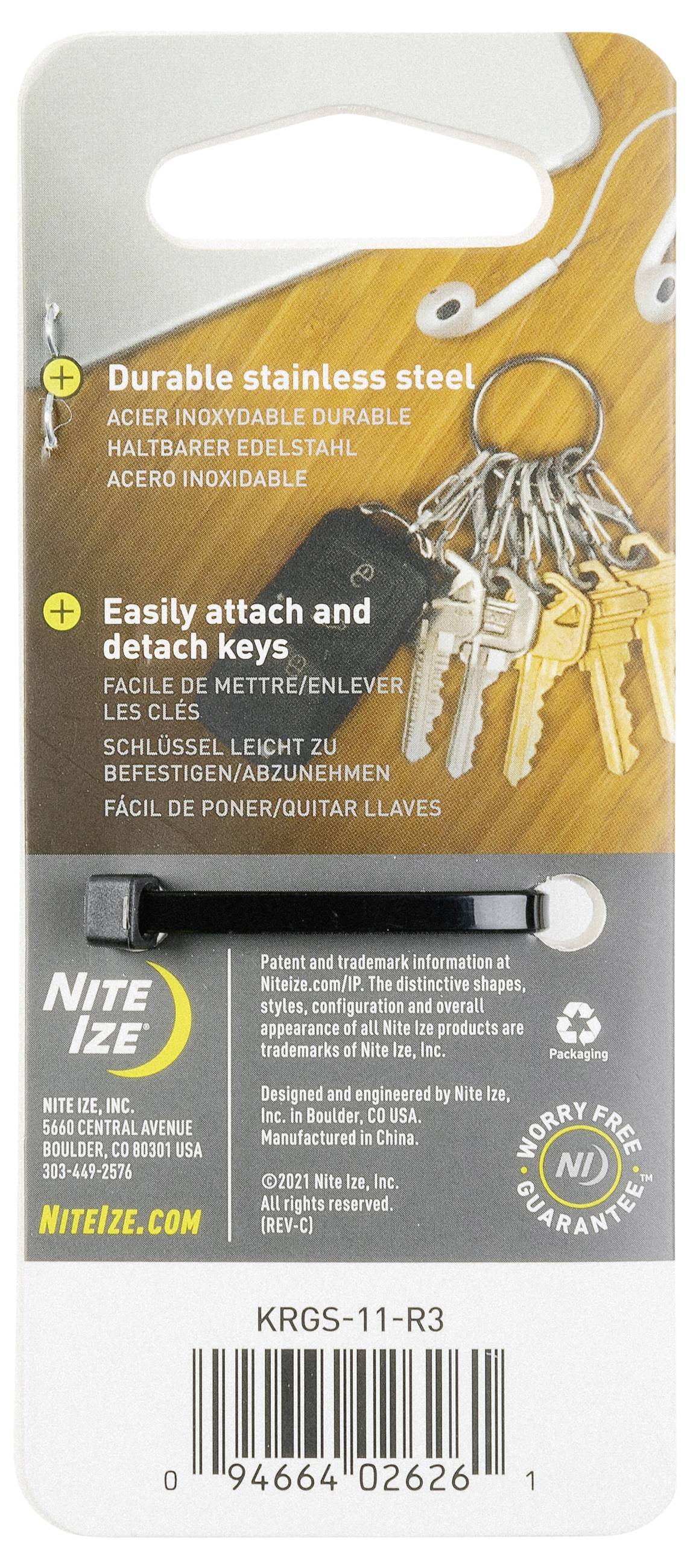 NITE Ize Schlüsselring NI-KRGS-11-R3 KeyRing 6 S-Biner Silber 1St.