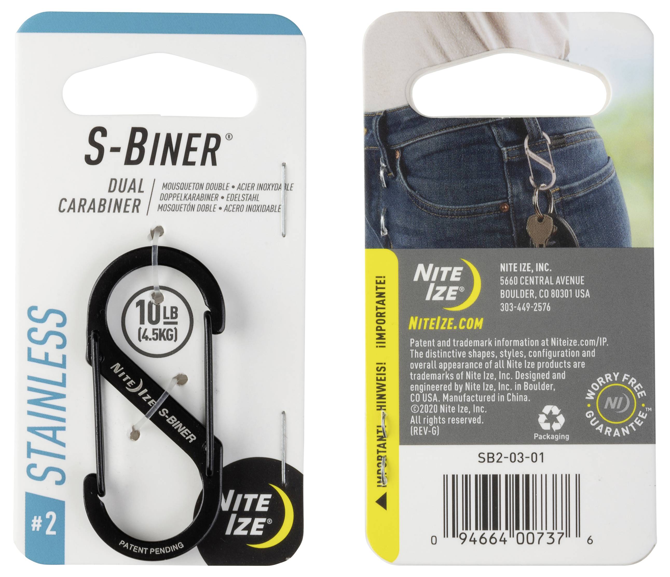 NITE Ize NI-SB2-03-01 Karabiner S-Biner Gr. 2 50mm x 22mm 1St.