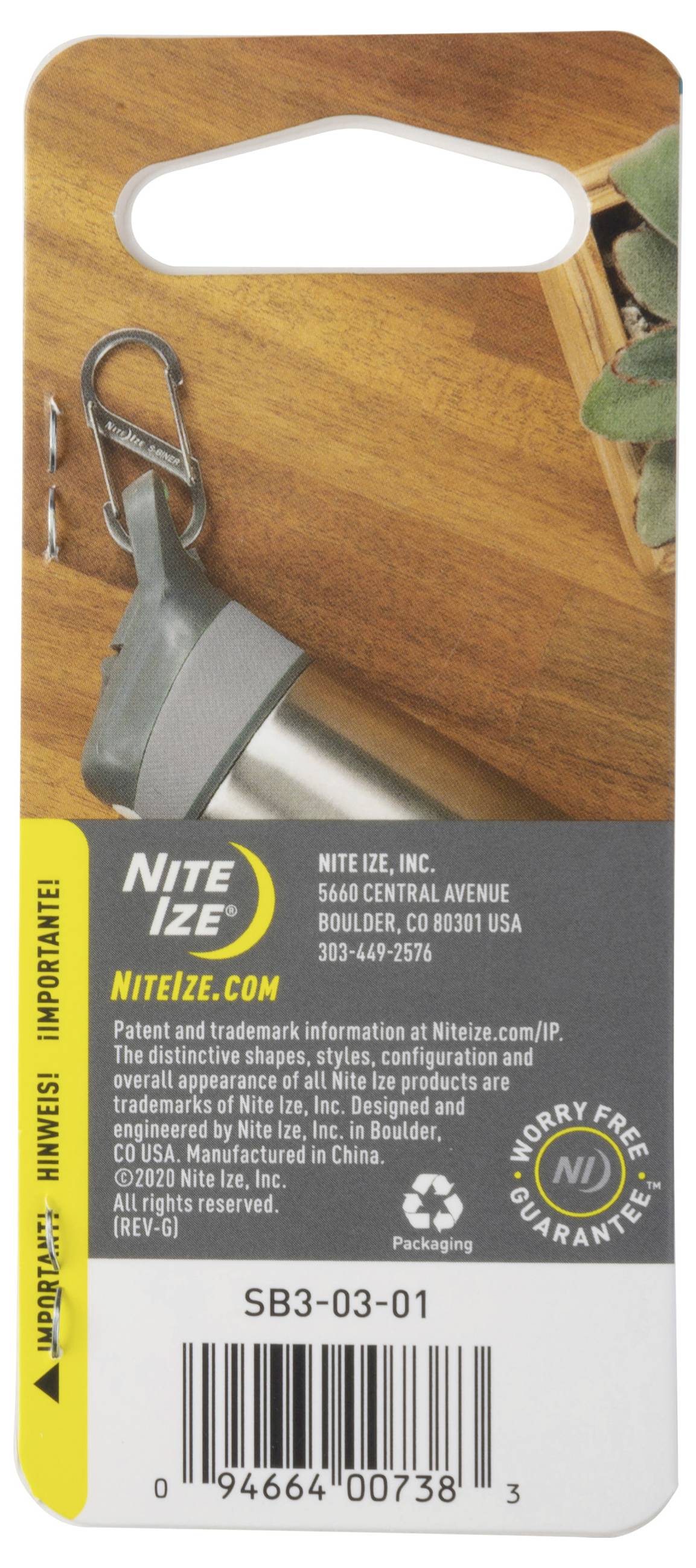 NITE Ize NI-SB2-03-01 Karabiner S-Biner Gr. 2 50mm x 22mm 1St.