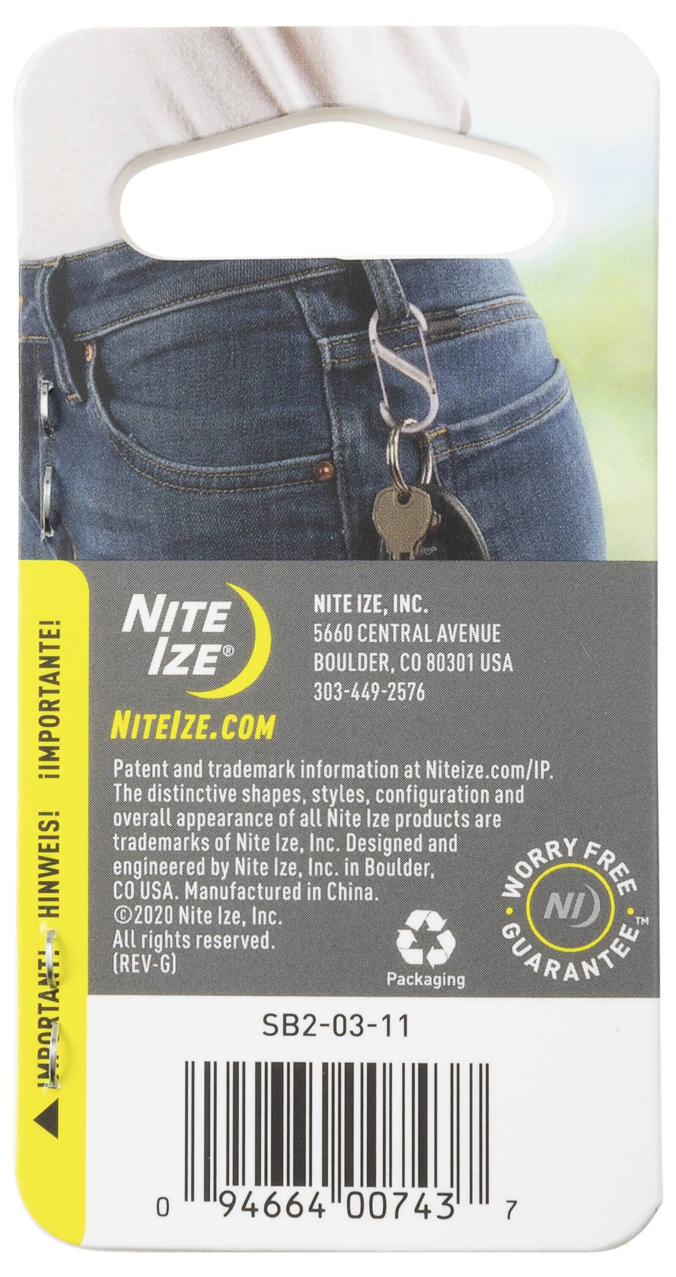 NITE Ize NI-SB2-03-11 Karabiner S-Biner Gr. 2 50mm x 22mm 1St.