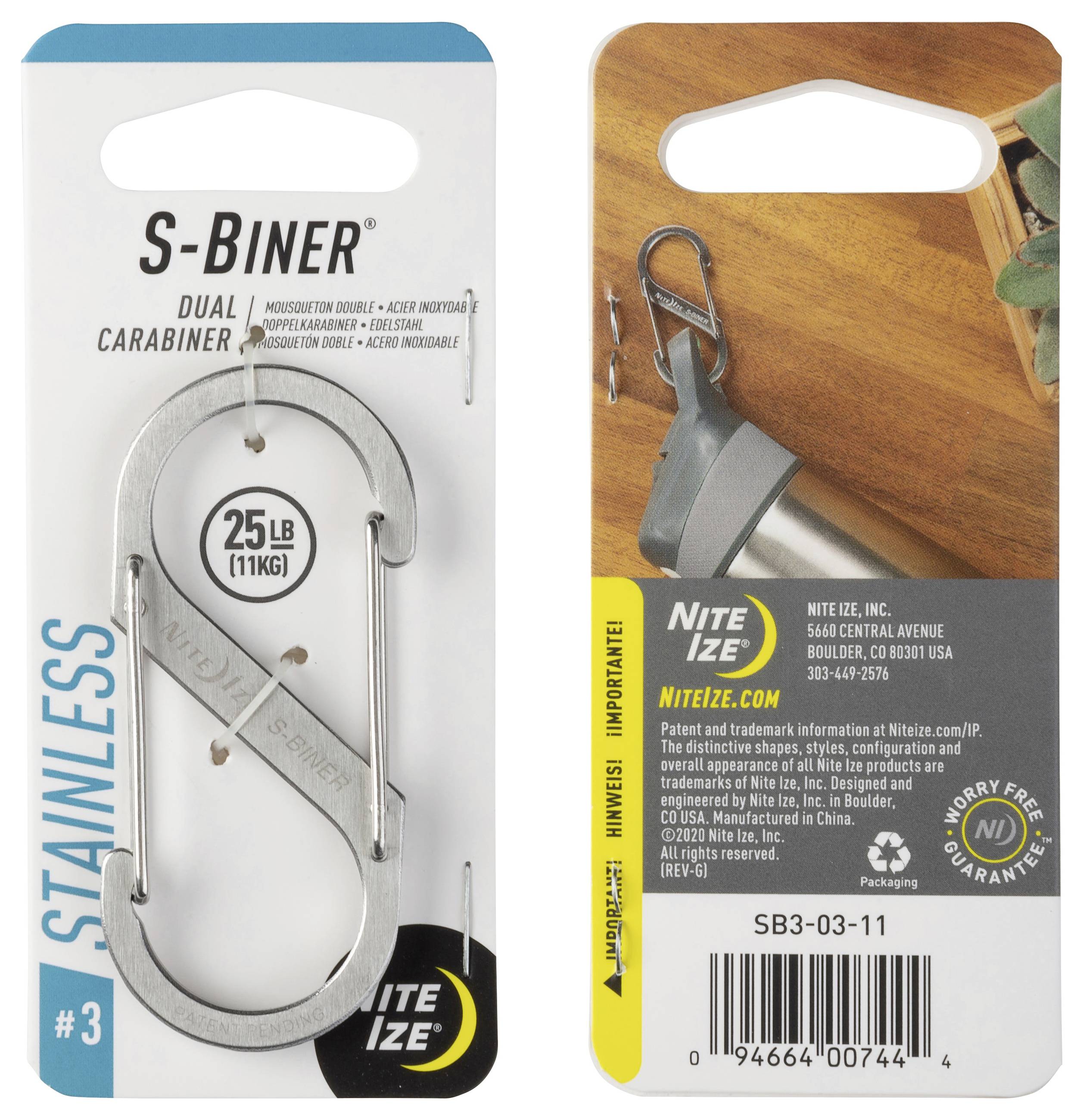 NITE Ize NI-SB3-03-11 Karabiner S-Biner Gr. 3 67mm x 29mm 1St.