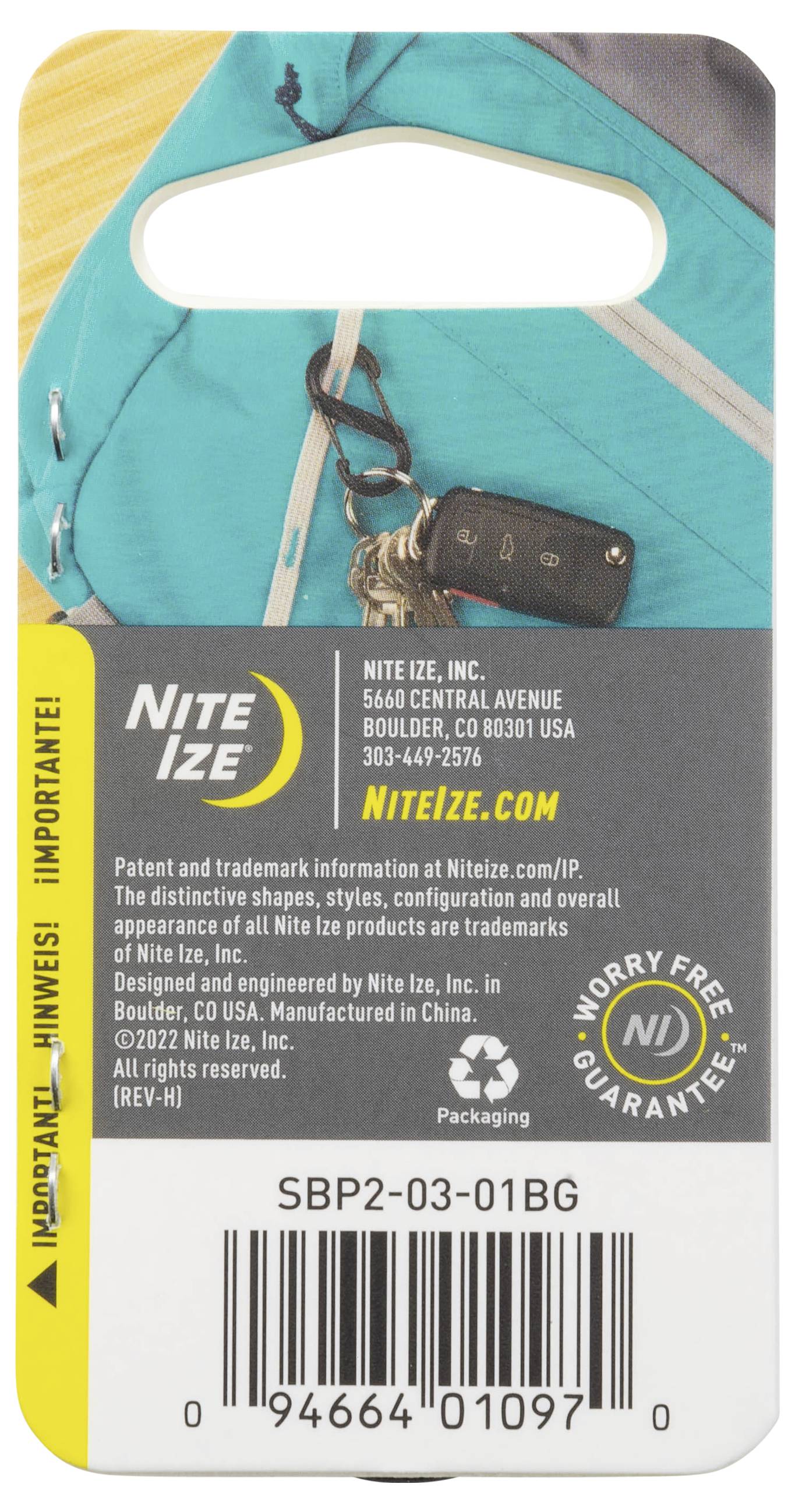 NITE Ize NI-SBP2-03-01 Karabiner S-Biner Gr. 2 76mm x 50mm x 25mm 1St.