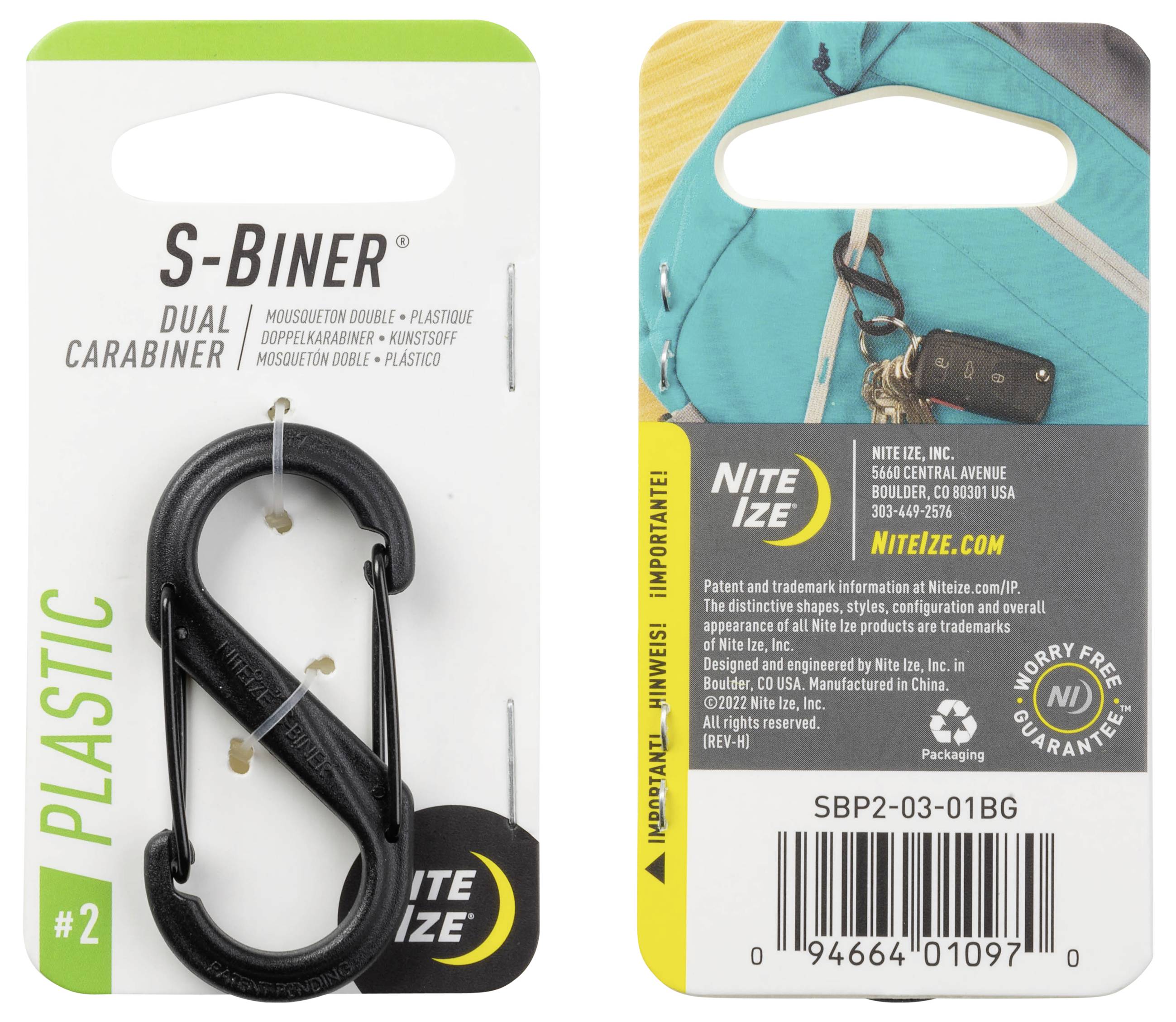 NITE Ize NI-SBP2-03-01 Karabiner S-Biner Gr. 2 76mm x 50mm x 25mm 1St.