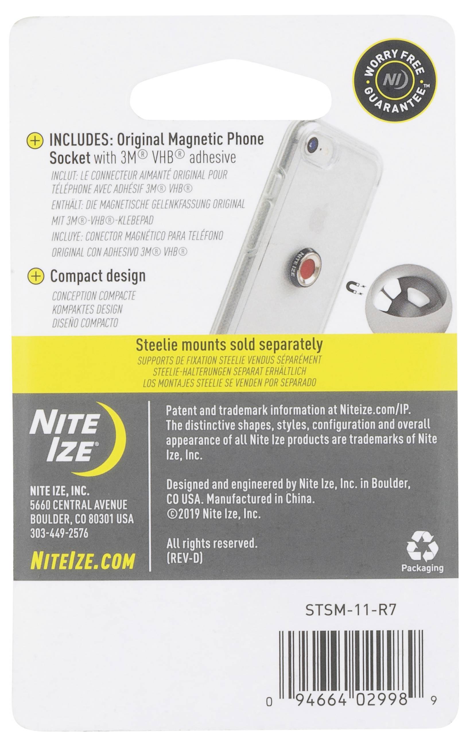 NITE Ize Steelie Magnetische Gelenkfassung Klebepad Handy-Kfz-Halterung