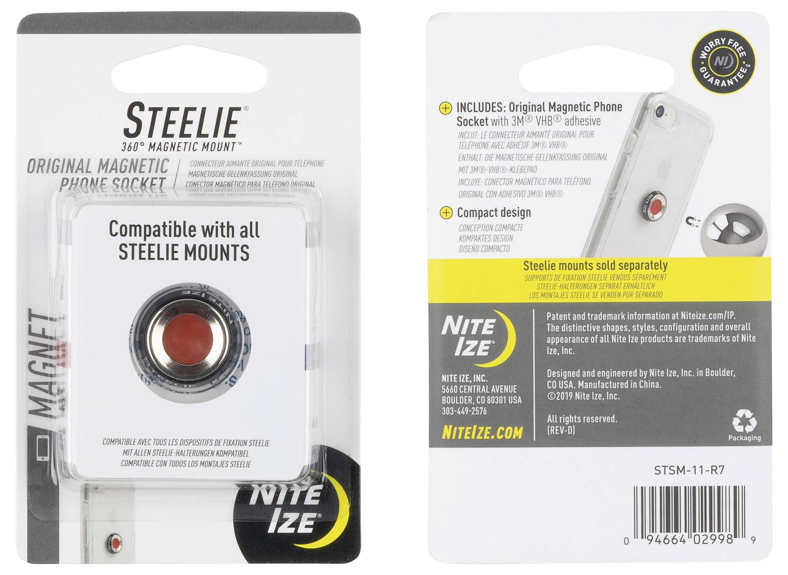 NITE Ize Steelie Magnetische Gelenkfassung Klebepad Handy-Kfz-Halterung
