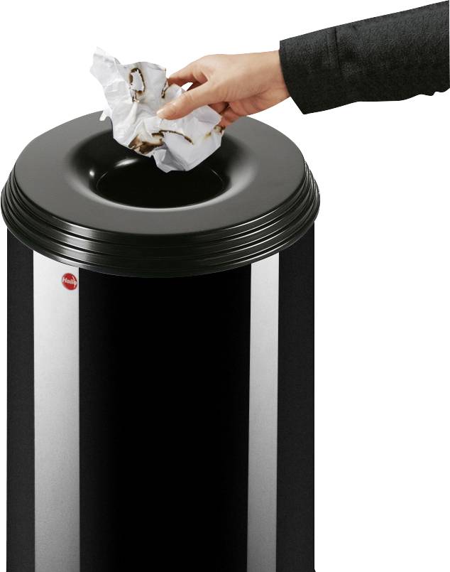 Hailo ProfiLine safe M 0915-422 Papierkorb 15l (Ø x H) 255mm x 340mm Stahlblech Schwarz 1St.